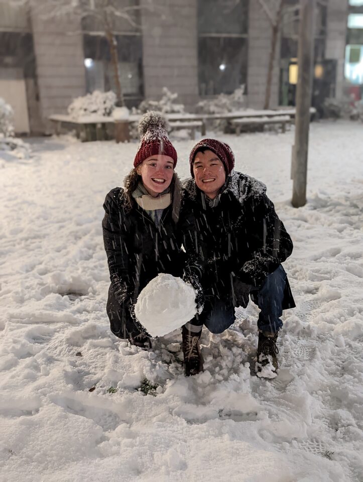 Andrew and Becky in the snow.